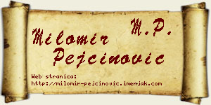 Milomir Pejčinović vizit kartica